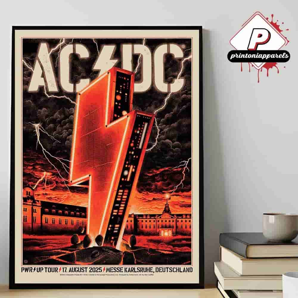 AC DC 2025 Karlsruhe PWR UP Event Tour Poster Let There Be Rock At Messe Karlsrhue DE On August 17th 2025 Home Decor Poster Canvas AC DC 2025 Karlsruhe PWR UP Event Tour Poster Let There Be Rock At Messe Karlsrhue DE On August 17th 2025 Home Decor Poster Canvas