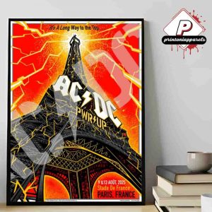 AC DC Paris PWR UP Tour 2025 Event Poster At Stade De France Paris France On August 9th And 13th 2025 Home Decor Poster Canvas