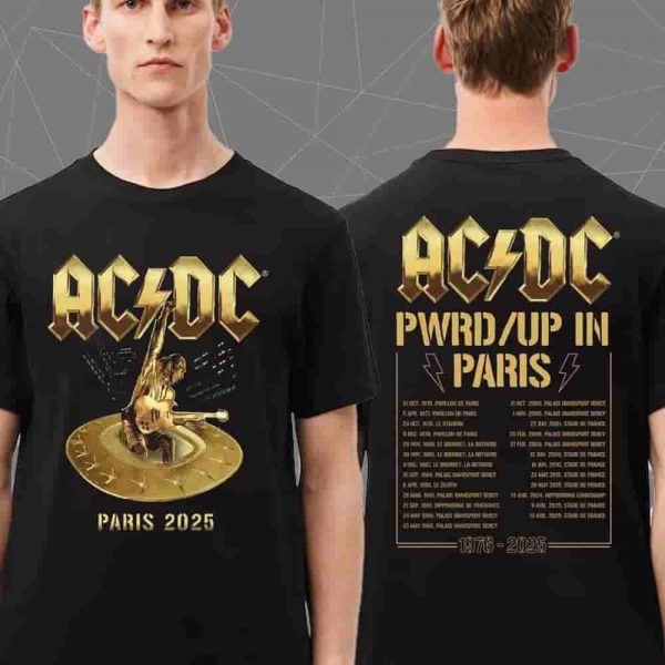 AC DC Paris PWR UP Tour 2025 Event Tee At Stade De France Paris France On August 9th And 13th 2025 Two Sided Unisex T-Shirt
