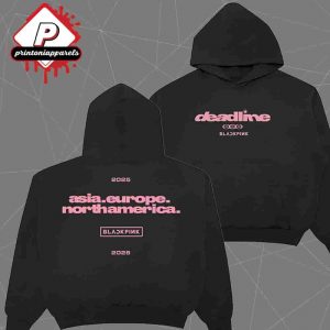 Blackpink Deadline World Tour 2025 Continent Logo Hoodie Black Merchandise Limited Two Sided Unisex T-Shirt