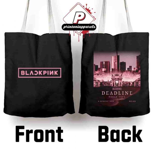 Blackpink Deadline World Tour Exclusive Event Tote Milan At Impodromo Snai La Maura On August 6th 2025 Canvas Tote Bag