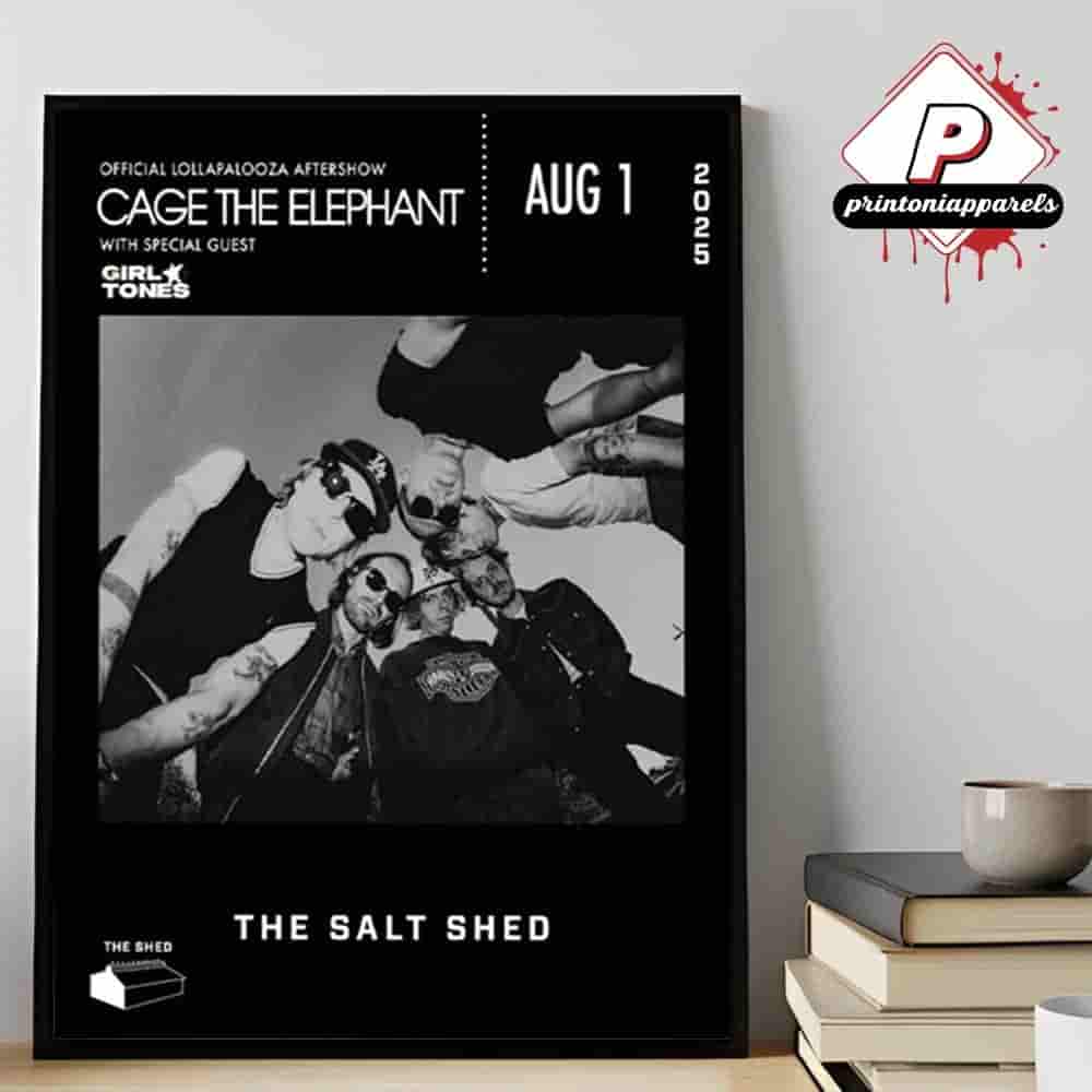 Cage The Elephant Lollapalooza Aftershow With Girl Tones Poster At Chicago Aug 1st 2025 Home Decor Poster Canvas Cage The Elephant Lollapalooza Aftershow With Girl Tones Poster At Chicago Aug 1st 2025 Home Decor Poster Canvas