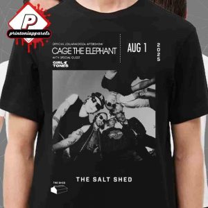 Cage The Elephant Lollapalooza Aftershow With Girl Tones Poster At Chicago Aug 1st 2025 Unisex T-Shirt