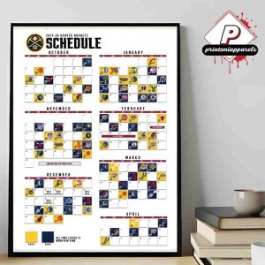 Denver Nuggets Official 2025-2026 NBA Season Schedule Home Decor Poster Canvas