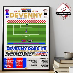 Justin Devenny Crystal Palace Penalty Vs Liverpool FA Community Shield 2025 At Wembley Home Decor Poster Canvas