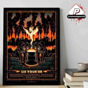 King Gizzard And The Lizard Wizard Artwork Poster For Us Tour 2025 City List Home Decor Poster Canvas