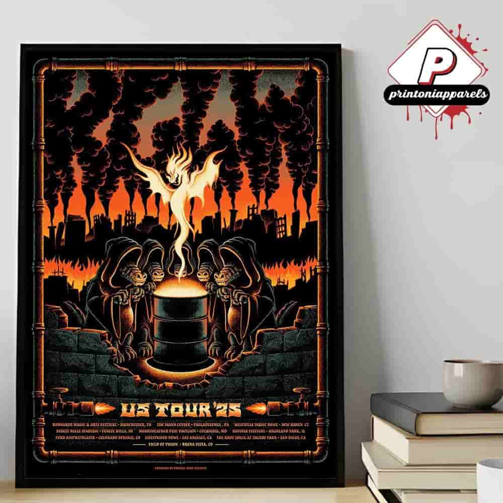 King Gizzard And The Lizard Wizard Artwork Poster For Us Tour 2025 City List Home Decor Poster Canvas King Gizzard And The Lizard Wizard Artwork Poster For Us Tour 2025 City List Home Decor Poster Canvas
