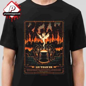 King Gizzard And The Lizard Wizard Artwork Poster For Us Tour 2025 City List Unisex T-Shirt