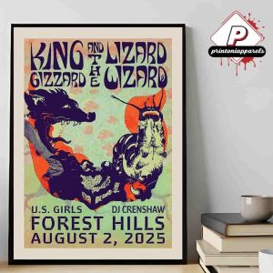 King Gizzard And The Lizard Wizzard With Orchestra Of St Luke Event Poster At Forest Hills On August 2nd 2025 Home Decor Poster Canvas