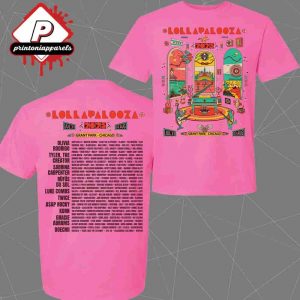 Lollapalooza 2025 Poster Lineup Tee Merchandise Limited Two Sided Unisex T-Shirt