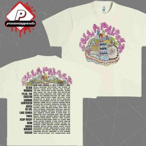 Lollapalooza Skyline Lineup Tee Merchandise Limited Two Sided Unisex T-Shirt
