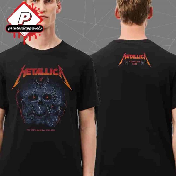 Metallica M72 North American Tour Columbus Pop-Up Skull Tee At Crew Stadium Columbus Ohio On Sunday May 11th 2025 Two Sided Unisex T-Shirt