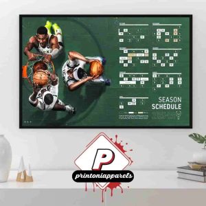 Milwaukee Bucks Official 2025-2026 NBA Season Schedule Home Decor Poster Canvas