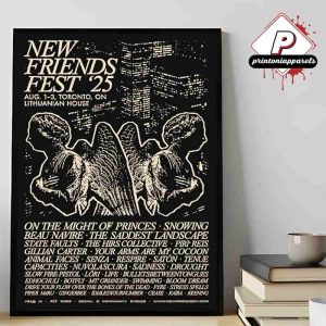New Friends Festival 2025 Official Merch Line Up Poster At Lithuanian House Toronto ON On August 1st-3rd 2025 Home Decor Poster Canvas