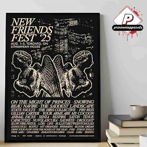 New Friends Festival 2025 Official Merch Line Up Poster At Lithuanian House Toronto ON On August 1st-3rd 2025 Home Decor Poster Canvas