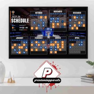 New York Knicks Official 2025-2026 NBA Season Schedule Home Decor Poster Canvas