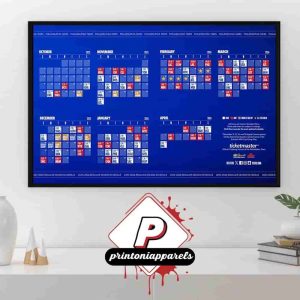 Philadelphia 76ers Official 2025-2026 NBA Season Schedule Home Decor Poster Canvas