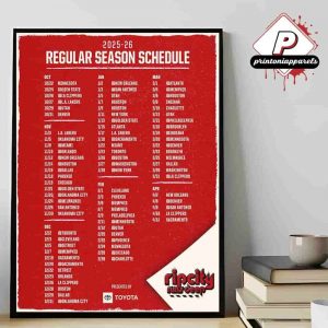 Portland Trail Blazers Official 2025-2026 NBA Season Schedule Home Decor Poster Canvas