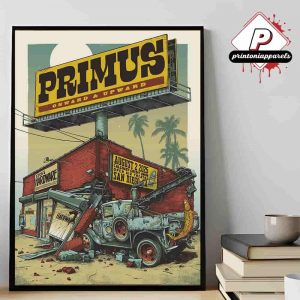 Primus Onward And Upward Tour 2025 At Calcoast Credit Union Open Air Theatre San Diego CA On August 2nd 2025 Home Decor Poster Canvas