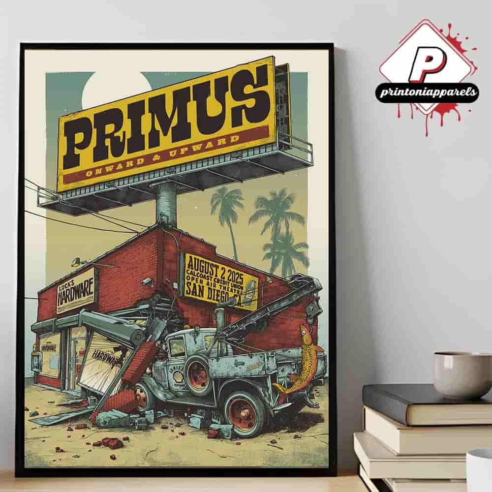Primus Onward And Upward Tour 2025 At Calcoast Credit Union Open Air Theatre San Diego CA On August 2nd 2025 Home Decor Poster Canvas Primus Onward And Upward Tour 2025 At Calcoast Credit Union Open Air Theatre San Diego CA On August 2nd 2025 Home Decor Poster Canvas