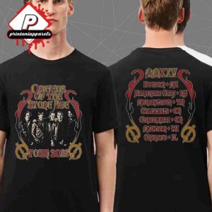 Queens Of The Stone Age Photo US Tour 2025 City List Two Sided Unisex T-Shirt