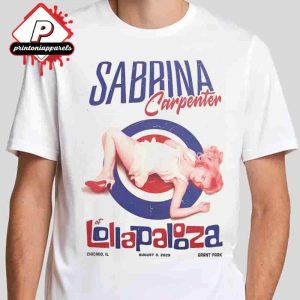 Sabrina Carpenter Lollapalooza Poster At Grant Park Chicago IL On August 3rd 2025 Unisex T-Shirt
