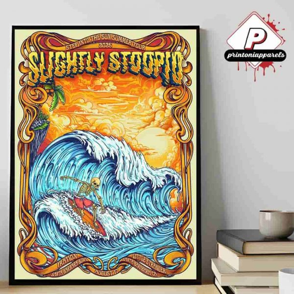 Slightly Stoopid Step Into The Sun Summer Tour 2025 Event Poster At Iration Santa Barrbara Bowl Santa Barrbara CA On August 17th 2025 Home Decor Poster Canvas