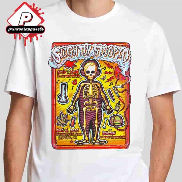 Slightly Stoopid Step Into The Sun Summer Tour 2025 Event Poster At Redding Civic Lawn Redding CA On August 16th 2025 Unisex T-Shirt