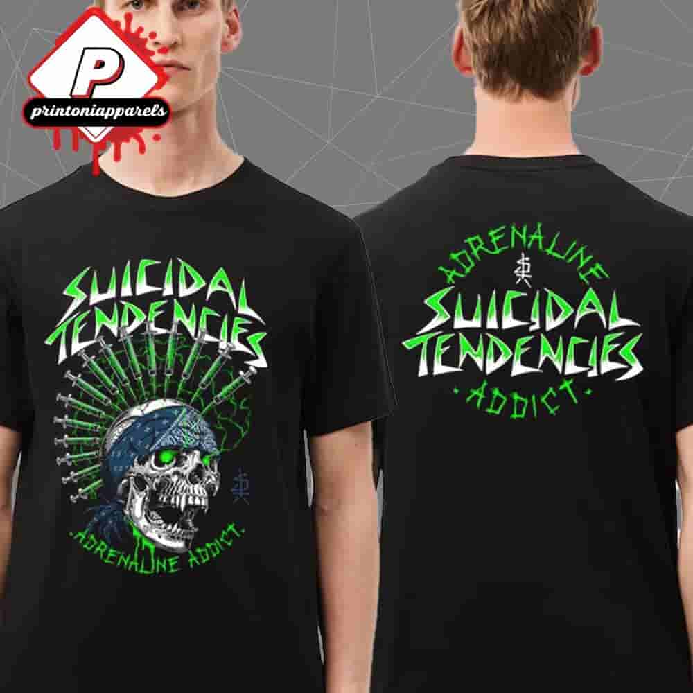 Suicidal Tendencies TSAA Adrenaline Addict Tee At Metallica Electrifying M72 Tour Opening Show Two Sided Unisex T-Shirt Suicidal Tendencies TSAA Adrenaline Addict Tee At Metallica Electrifying M72 Tour Opening Show Two Sided Unisex T-Shirt