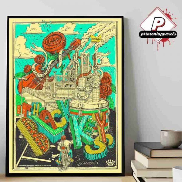 The Black Keys No Rain No Flowers Tour 2025 Artwork Poster At Musikfest Bethlehem PA On August 10th 2025 Home Decor Poster Canvas