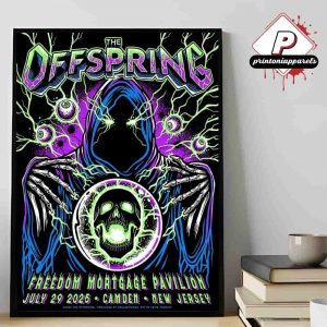 The Offspring Supercharged Tour 2025 Event Poster At Freedom Mortage Pavillion Camden New Jersey On July 29th 2025 Home Decor Poster Canvas