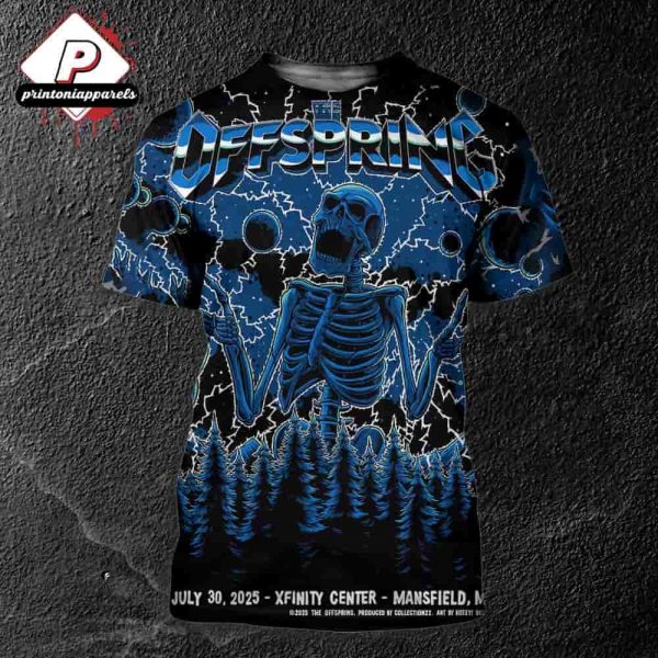 The Offspring Supercharged Tour 2025 Event Poster At Xfinity Center Mansfield MA On July 30th 2025 All Over Print Shirt