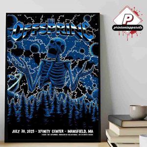 The Offspring Supercharged Tour 2025 Event Poster At Xfinity Center Mansfield MA On July 30th 2025 Home Decor Poster Canvas
