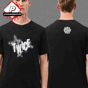 Twice Lollapalooza 2025 Exclusive Black Tee Two Sided Unisex T-Shirt