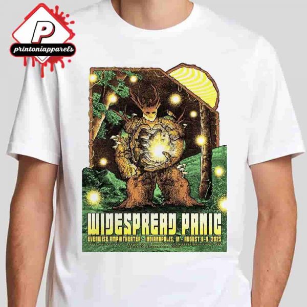 Widespread Panic Event Artwork Poster At Everwise Amphitheater Indianapolis IN On August 8th-9th 2025 Unisex T-Shirt