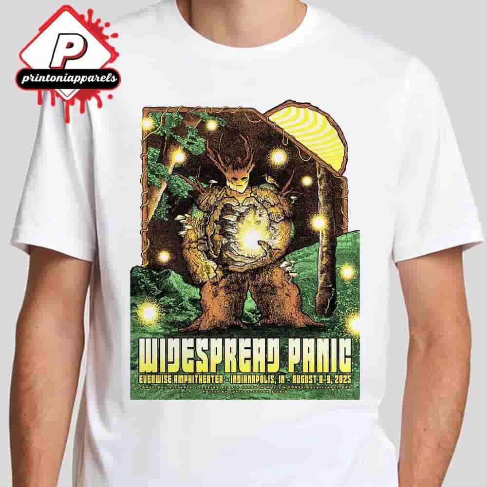 Widespread Panic Event Artwork Poster At Everwise Amphitheater Indianapolis IN On August 8th-9th 2025 Unisex T-Shirt Widespread Panic Event Artwork Poster At Everwise Amphitheater Indianapolis IN On August 8th-9th 2025 Unisex T-Shirt